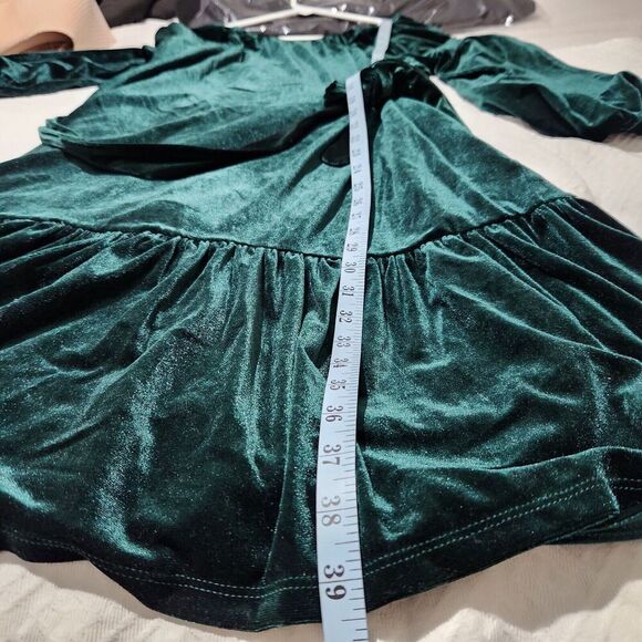 Draper James Dress For Women Size Medium Velvet Green Lined Pockets B7 - Picture 10 of 14